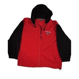 Georgia Bulldogs Jacket Mens XL Red Black NCAA Football‎ Starter Fleece Hoodie